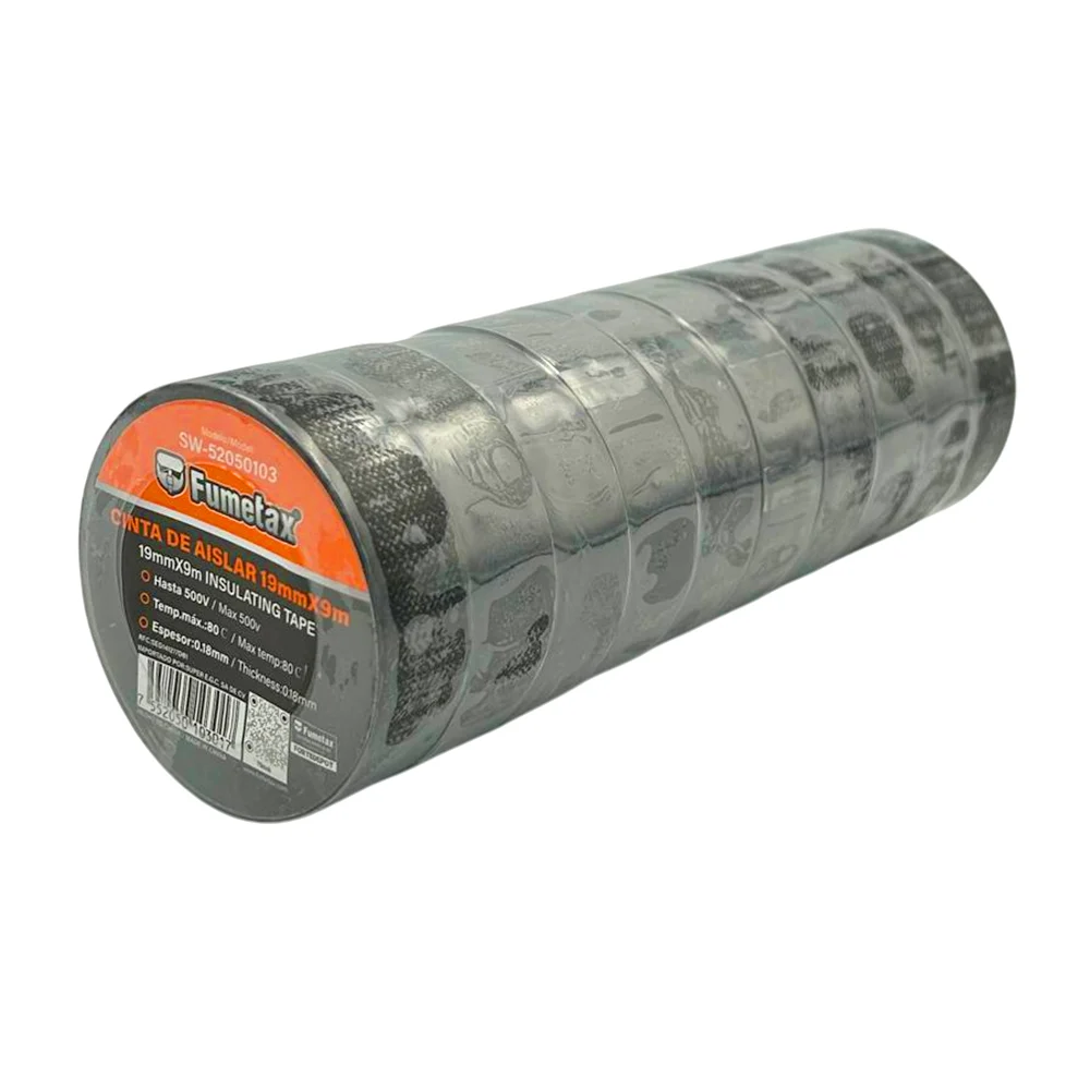 Cinta aislante / cinta negra fumetax de 19mm x 9m / sw-52050103