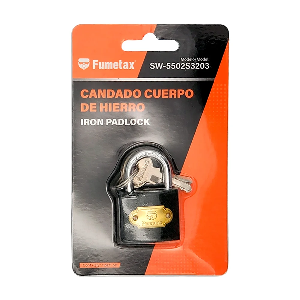 Candado pequeño fumetax con cuerpo de hierro y juego de 3 llaves, 5cm / sw-5502s3203