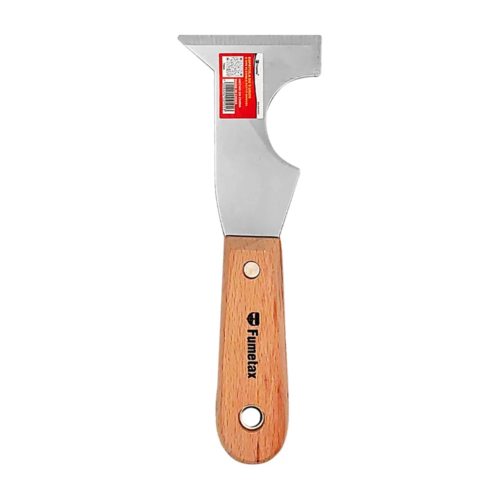Espátula metálicas fumetax de 5 usos con mango de madera, 20cm / sw-6404021