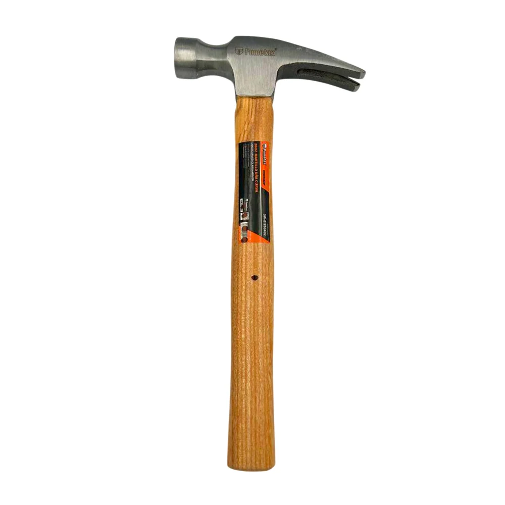Martillo de 20oz fumetax metálico con mango de madera y uña curva / sw-81250402