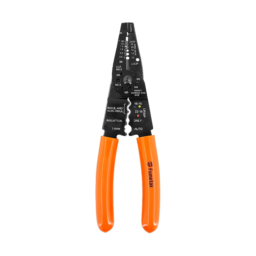 Pinzas fumetax de 8 pulgas con mango de plástico para pelar cables / sw-8134002