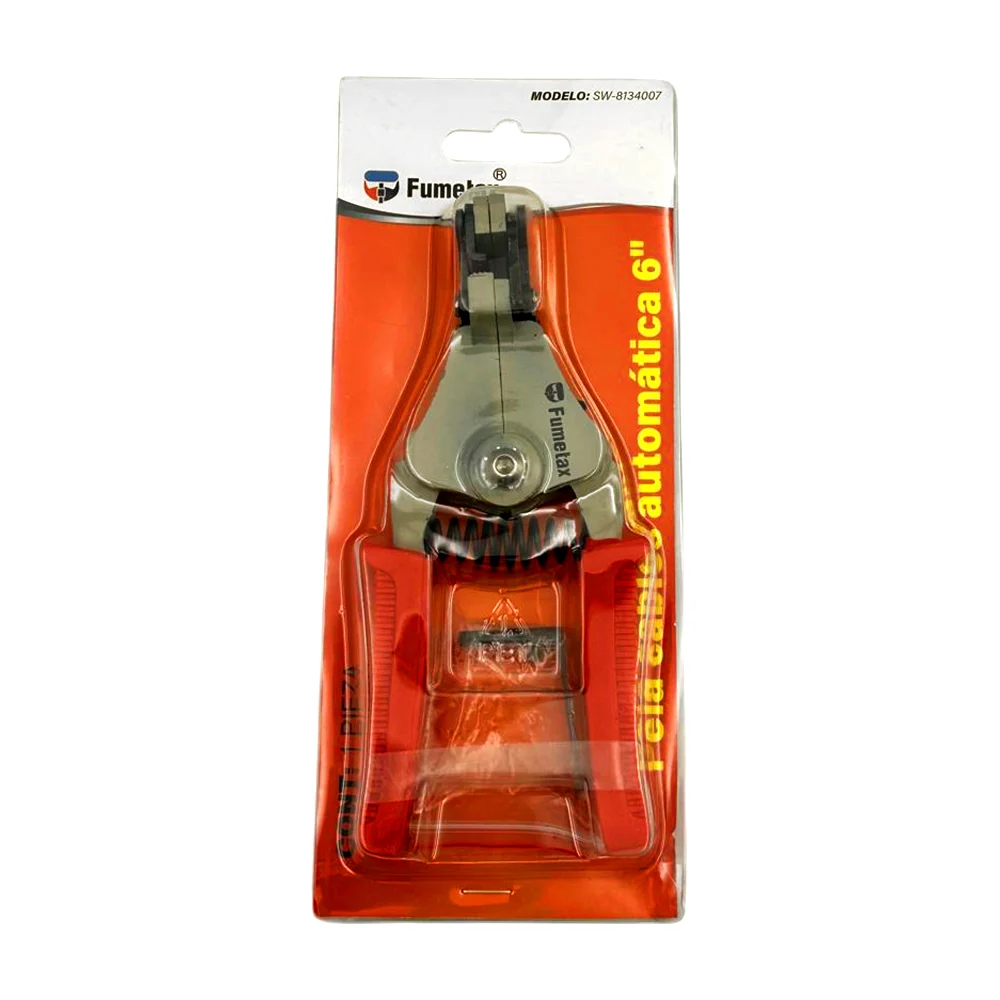 Pinzas automáticas fumetax metálicas de 6 pulgadas con mango de plástico para pelar cables / sw-8134007