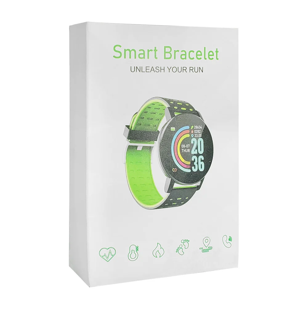 Reloj smart watch tipo brazalete redondo con extensibles de plástico y cargador, variedad de colores /  smart bracelet unleash / 119