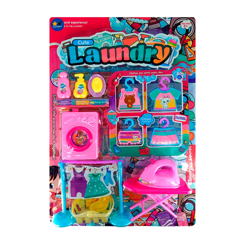 Paquete cute laundry con accesorios de lavado y planchado de ropa, variedad de modelos / sw2863