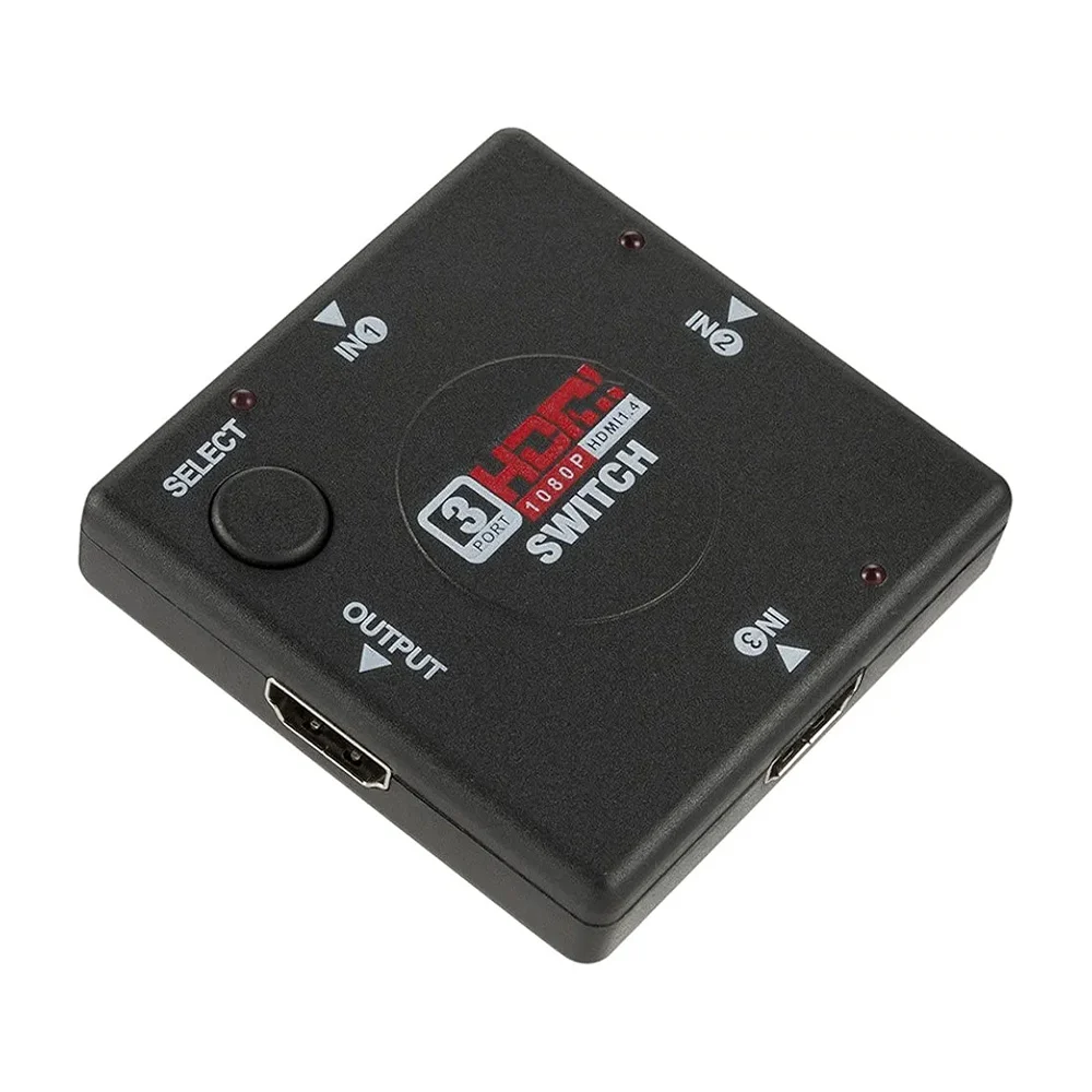 Conmutador switch selector con 3 puertos hdtv hdmi, 1080p / hdmi switch