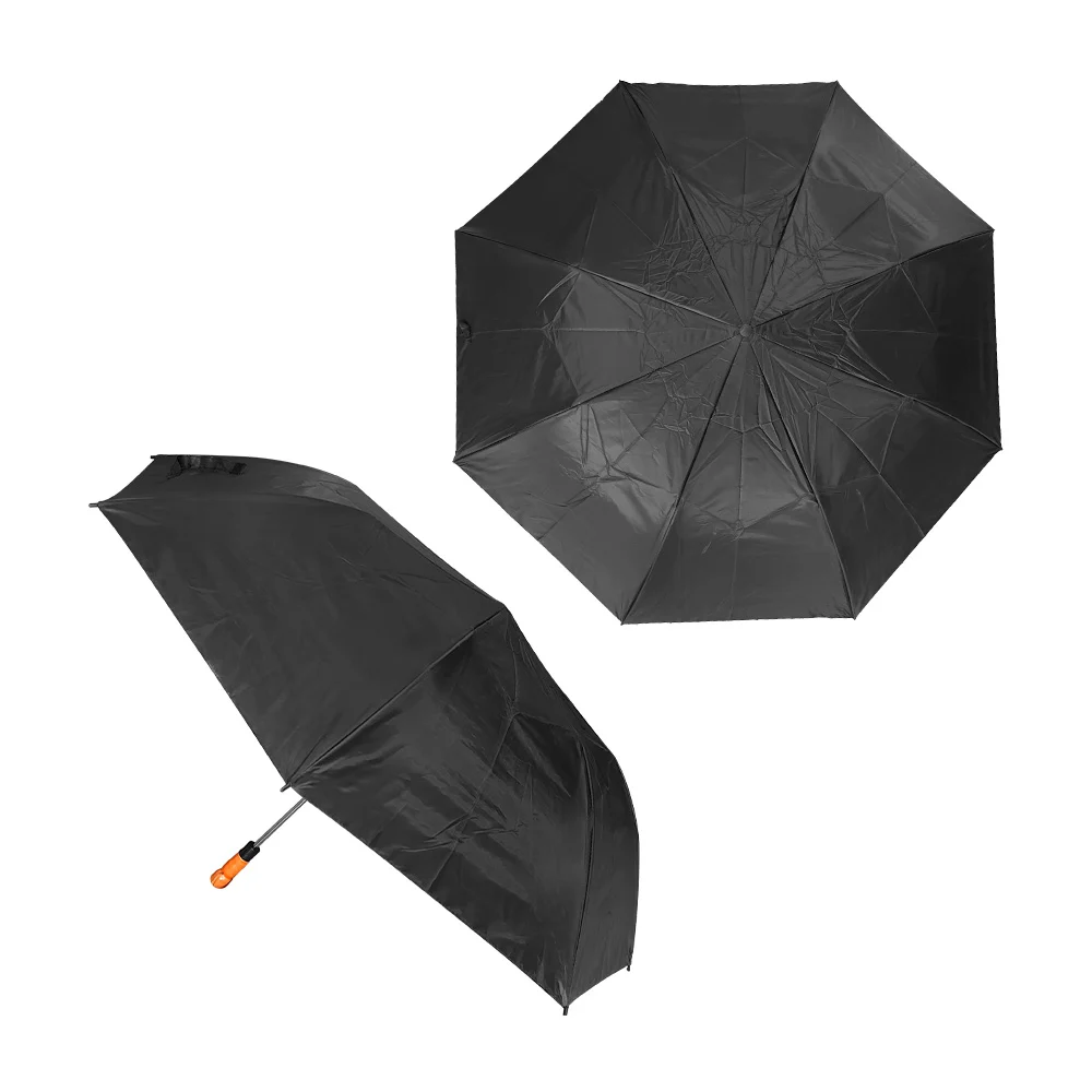 Sombrilla - paragua grande color negro con funda para colgar, mango ergonomico y asa / ji dian