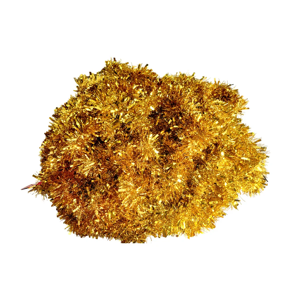 1pza Escarcha metálica en color dorado para decoración de navidad, 21m / sd-4474