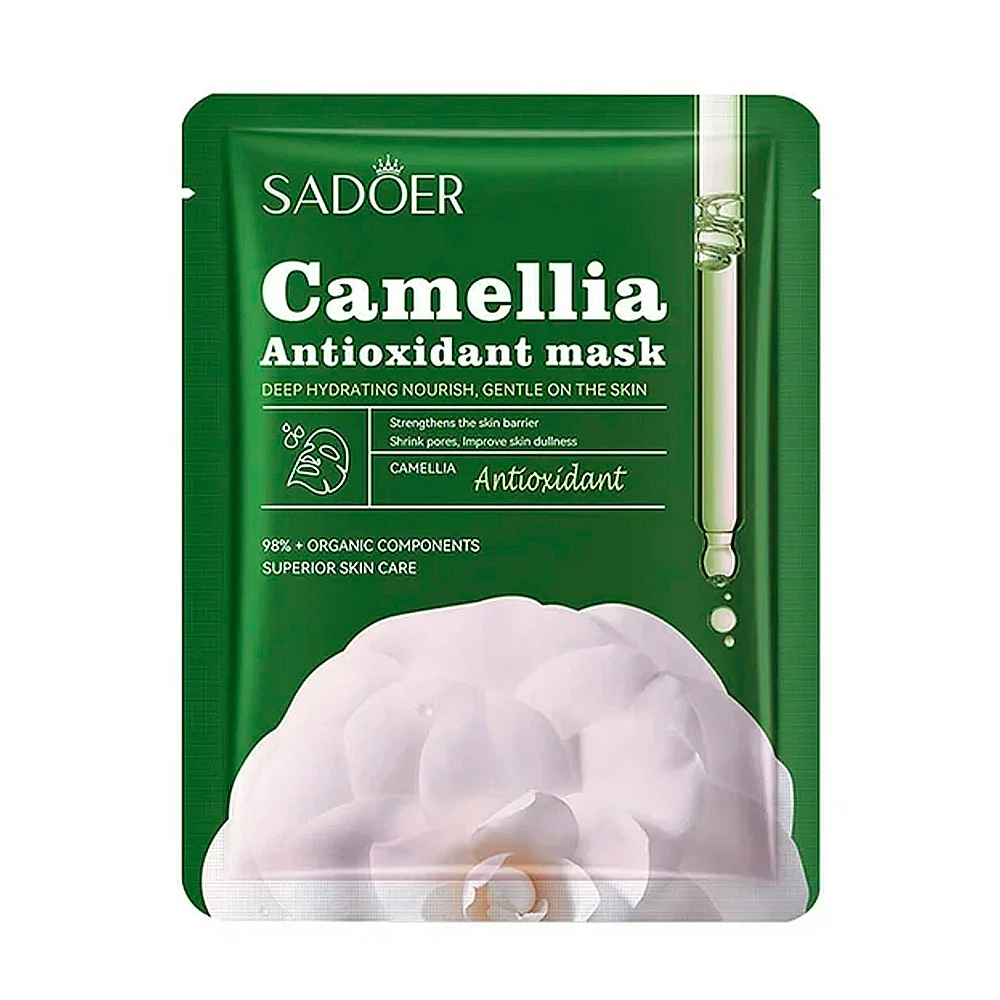1pza Mascarilla facial antioxidante sadoer con extracto de camellia, 25g / sd03911