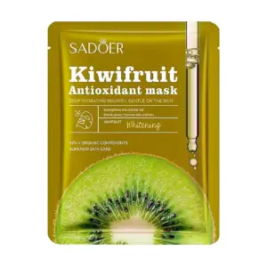 1pza Mascarilla facial aclaradora sadoer con extracto de kiwi, 25g / …