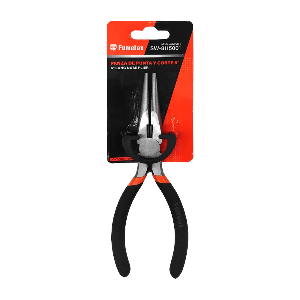 Pinzas de punta larga y corte con mango antiderrapante, 6 pulgadas / fumetax / sw-8115001