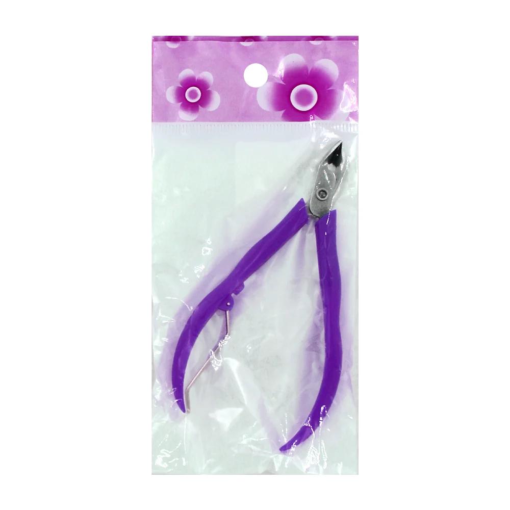 Pinza alicate corta cutícula para uñas, variedad de colores / t-4