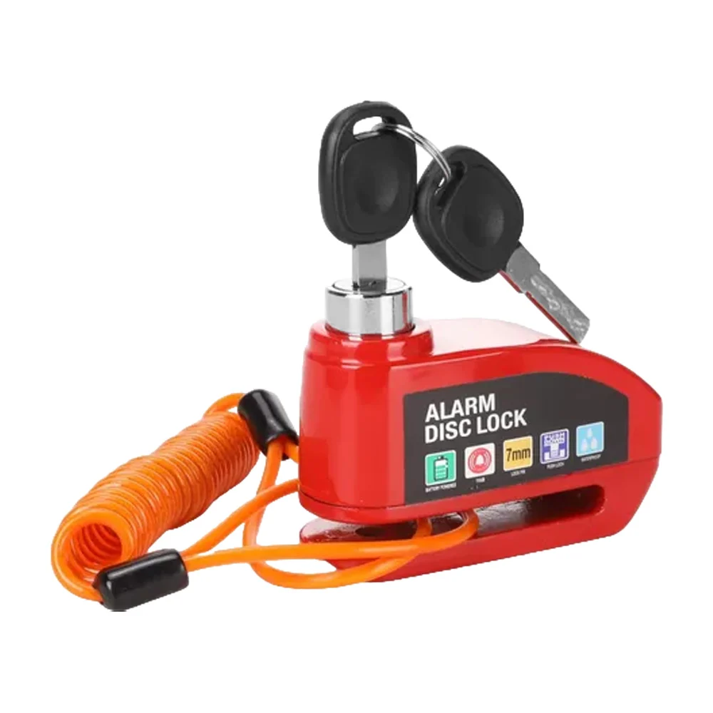 Candado metálico antirrobo de disco con alarma de seguridad para motocicleta 7mm, variedad de colores / alarm disc lock / t-606-s5054