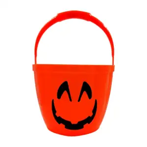 Cubeta en forma de calabaza halloween para dulces con luz led en la a…