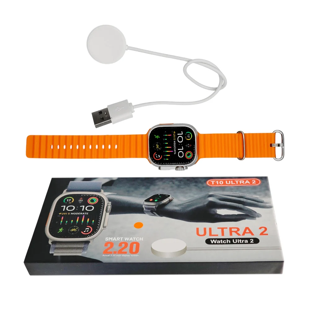 Smart watch t10 ultra 2 con correa de plástico y cargador magnético, variedad de colores / t10-ultra2