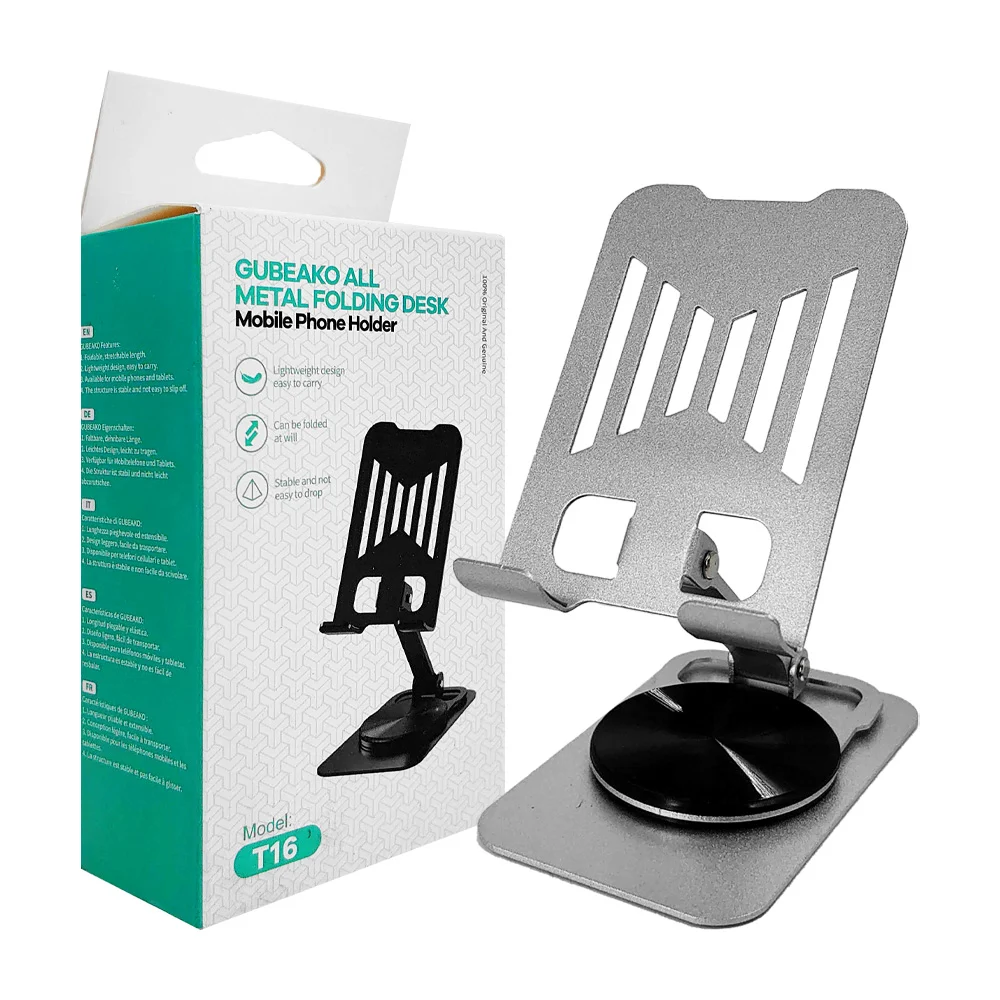 Soporte plegable metálico para celular, variedad de colores / gubeako all metal / t16
