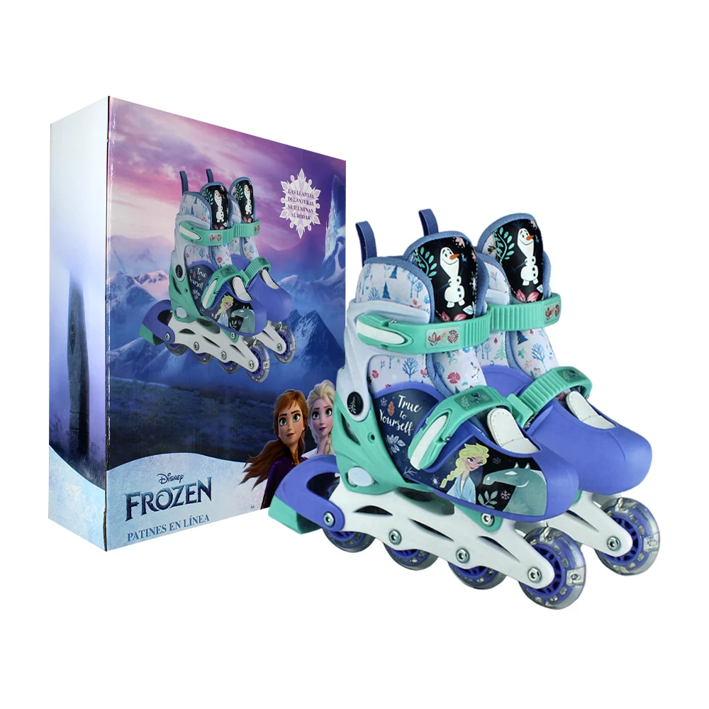 Patines en línea para niños con diseño de frozen, broches de seguridad y luz al rodar, variedad de diseños / t378458