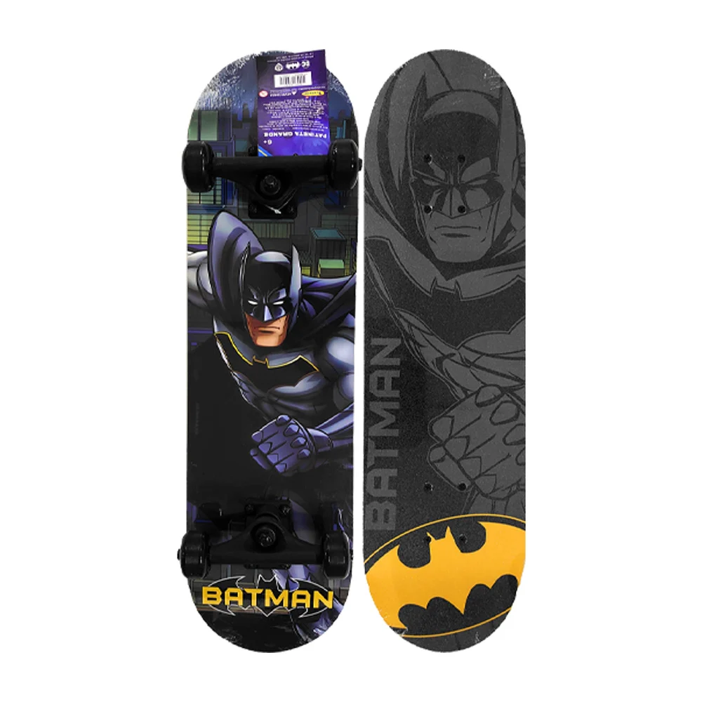 Patineta de madera grande con 4 ruedas y estampado de batman, 20x71cm / t378940
