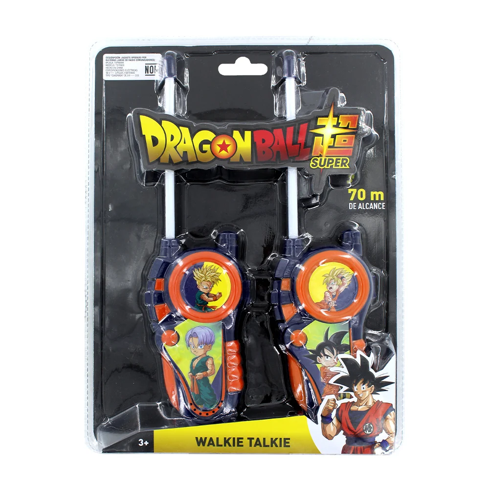 Set con 2 radios walkie talkie de juguete con diseño de dragón ball super y alcance de 70mtrs, variedad de colores / t378969
