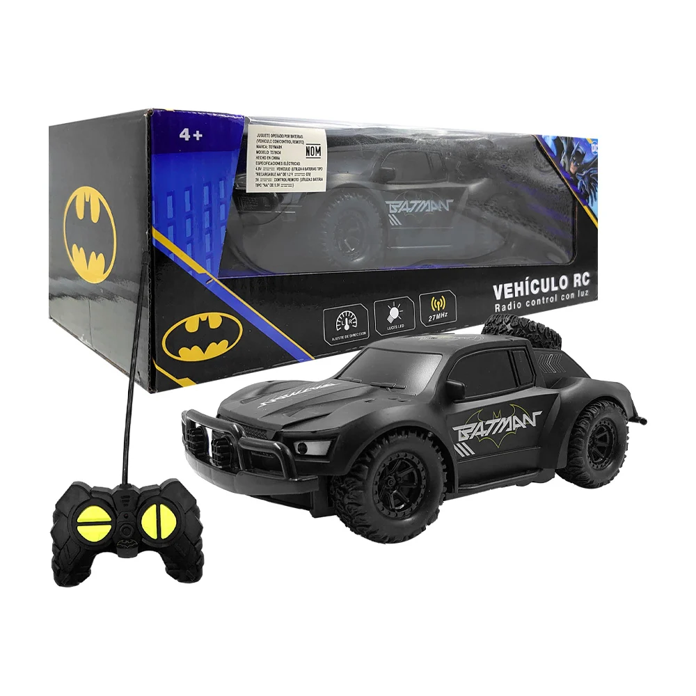 Vehículo / carro rc a control remoto con ajuste de dirección, luces led, 27mhz y estampado de batman / t379634