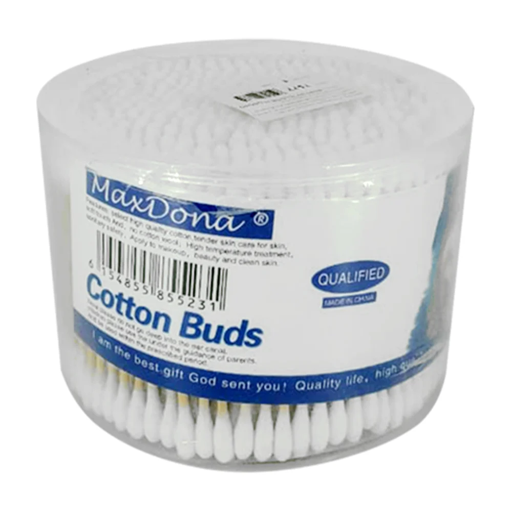 Paquete de cotonetes max dona grande con bastoncillos de madera / cotton buds