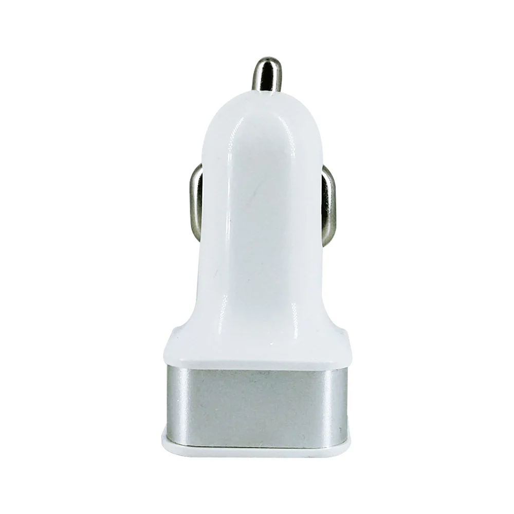 Plug cargador de celular con 2 puertos usb y cabeza cuadrada o circular para carro, variedad de colores