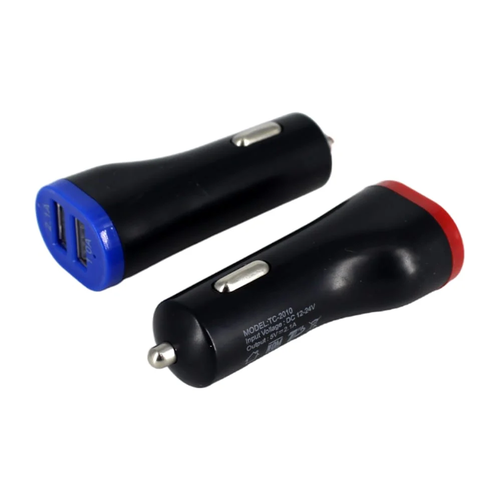 1pza Plug encendedor td con 2 puertos usb para carga, variedad de colores / tc-2010