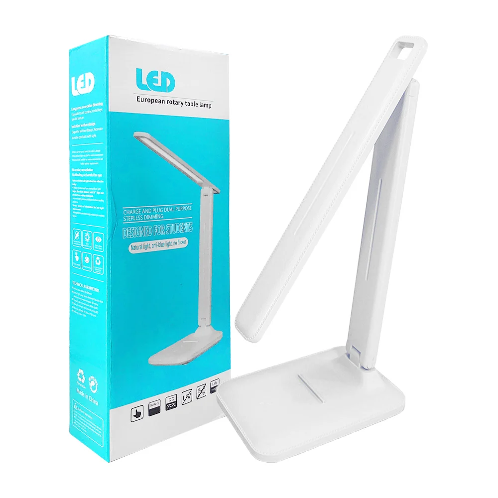 Lámpara touch plegable recargable con 3 tonalidades de luz led para escritorio / european rotary table lamp / td10-led