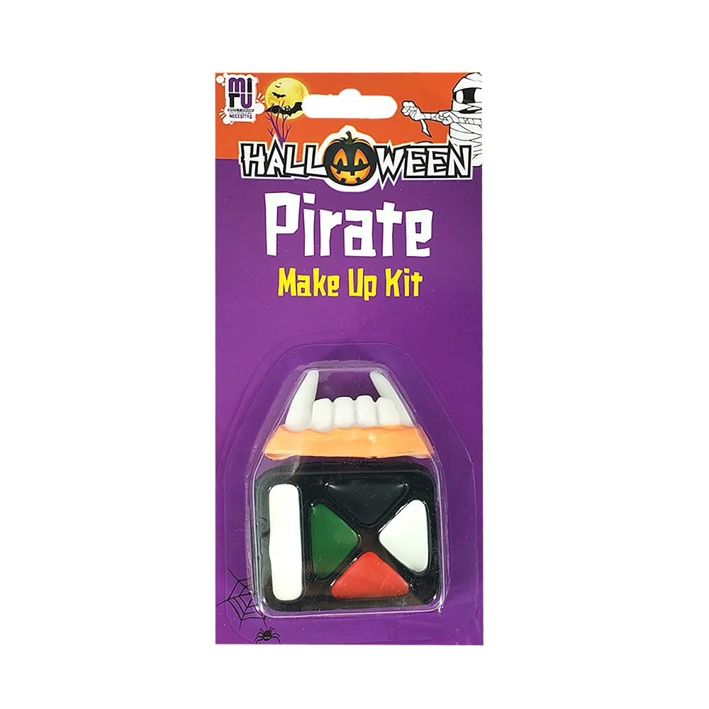 Set paleta de maquillaje para halloween con colmillos de plástico / halloween pirate