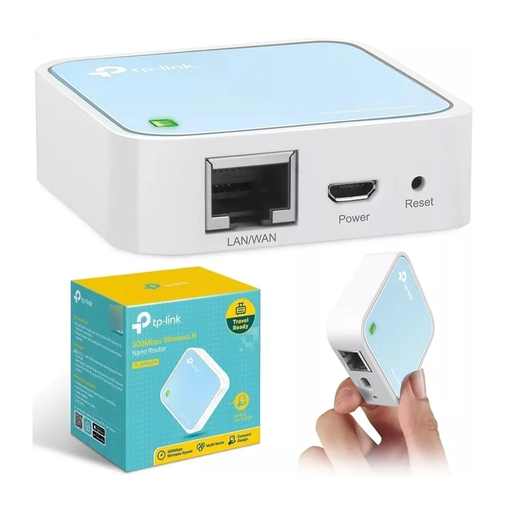 Nano router repetidor wi-fi de viaje tp-link inalámbrico 300mbps / tl-wr802n
