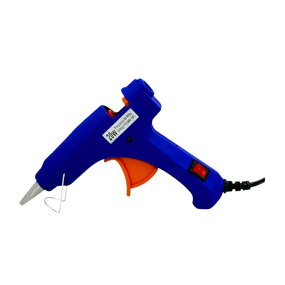 Pistola chica eléctrica de silicón con botón encendido apagado, 20w, variedad de colores / tb-20w / yb-703