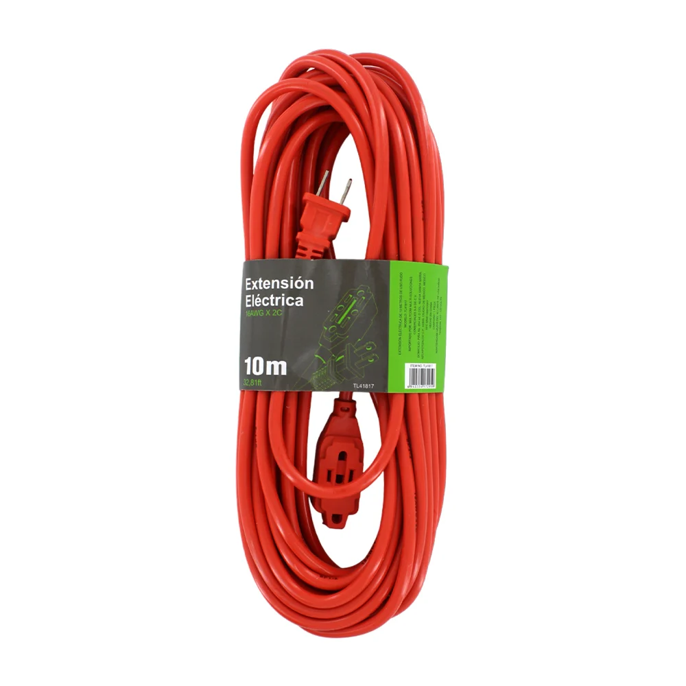 Extensión eléctrica outdoor color naranja 16awg x 2c de 10 metros/ tl41817
