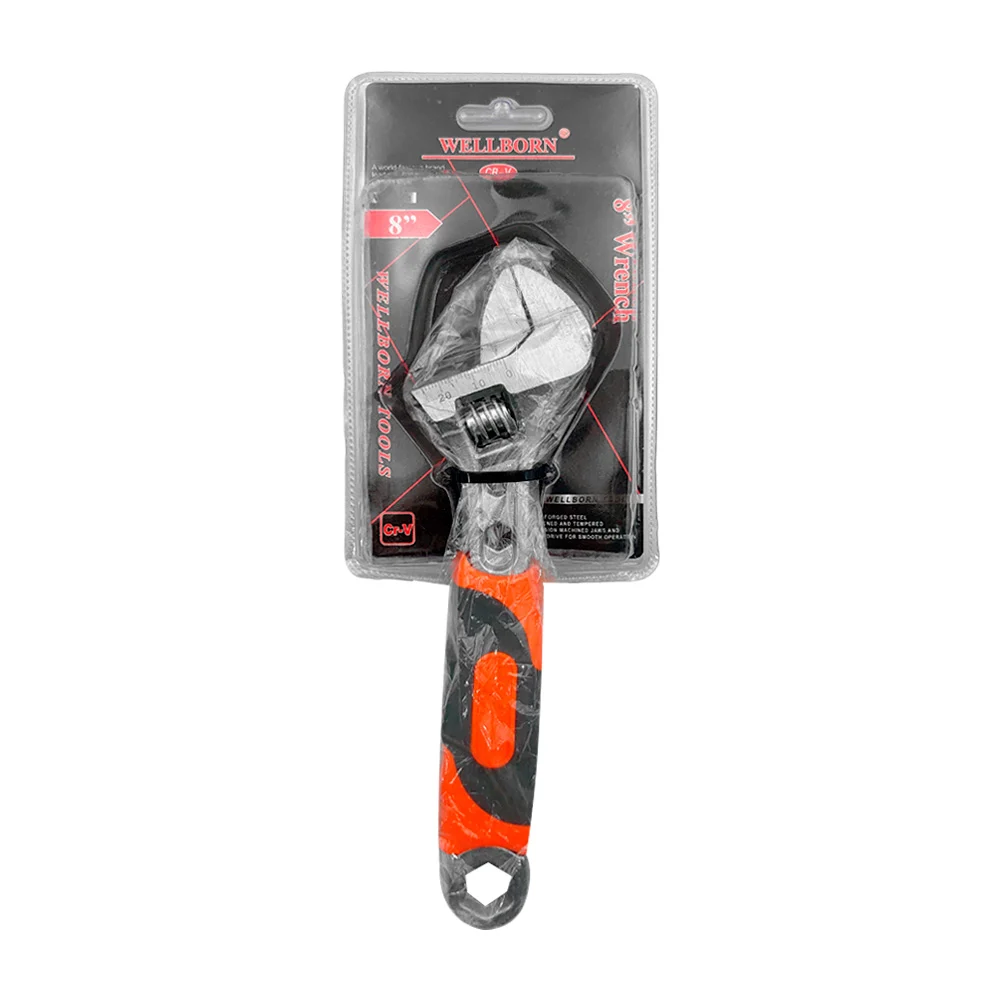 Pinza perica metálica de 8 pulgadas con mango de plástico bicolor, multifuncional / tl43419 / wellborn