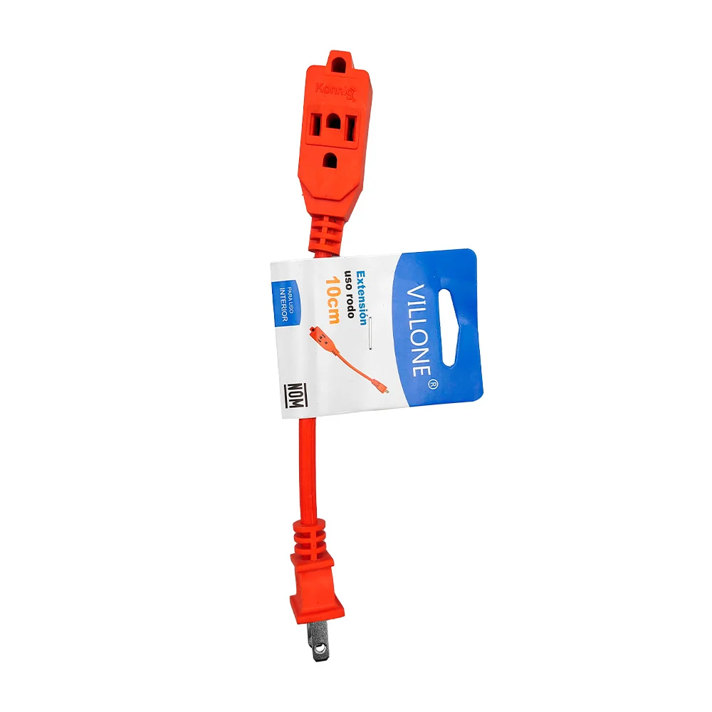 Extensión de uso rudo de 10cm con 3 tomacorrientes para interior / villone / tl43510