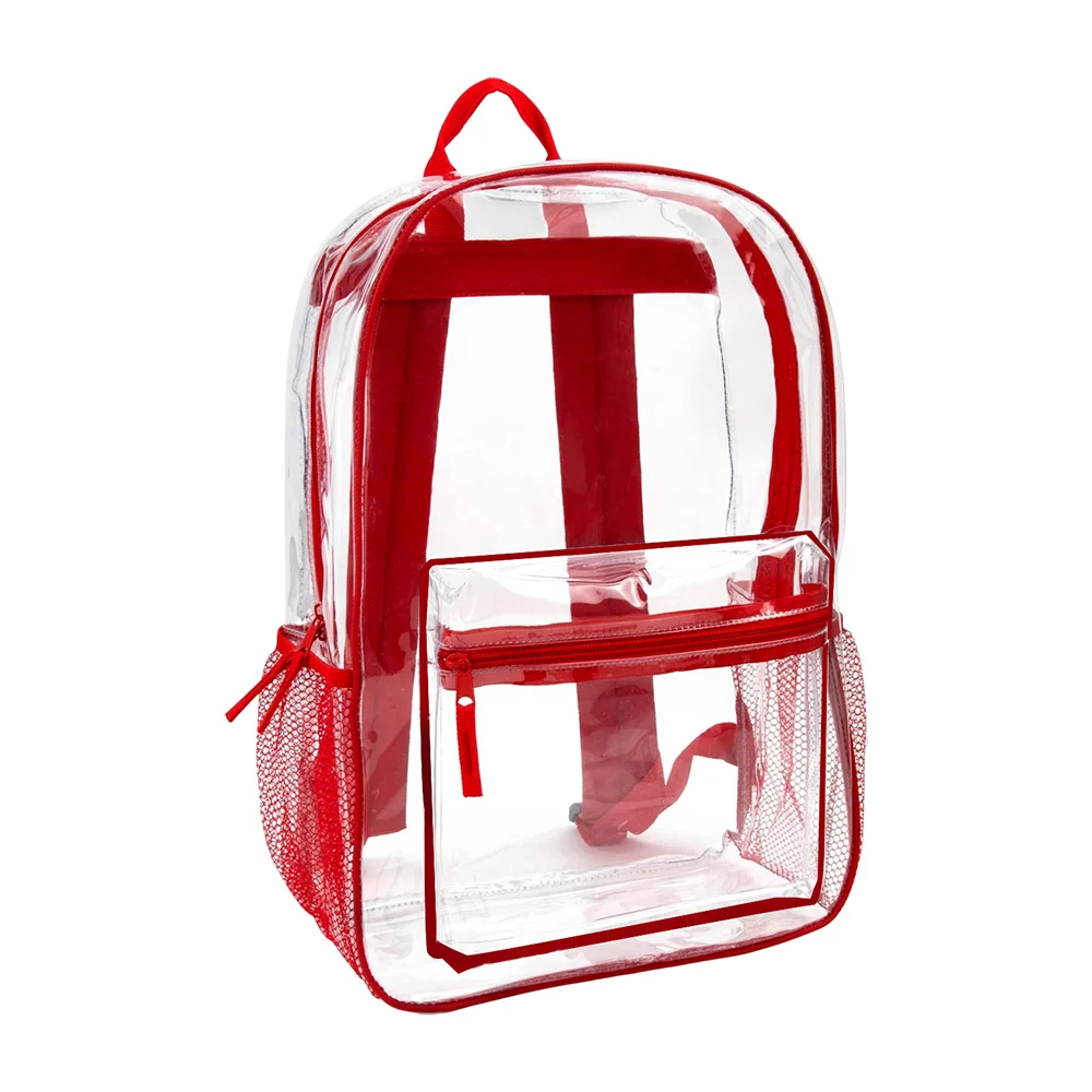 Mochila grande transparente con 2 compartimentos, 40cm / tm88