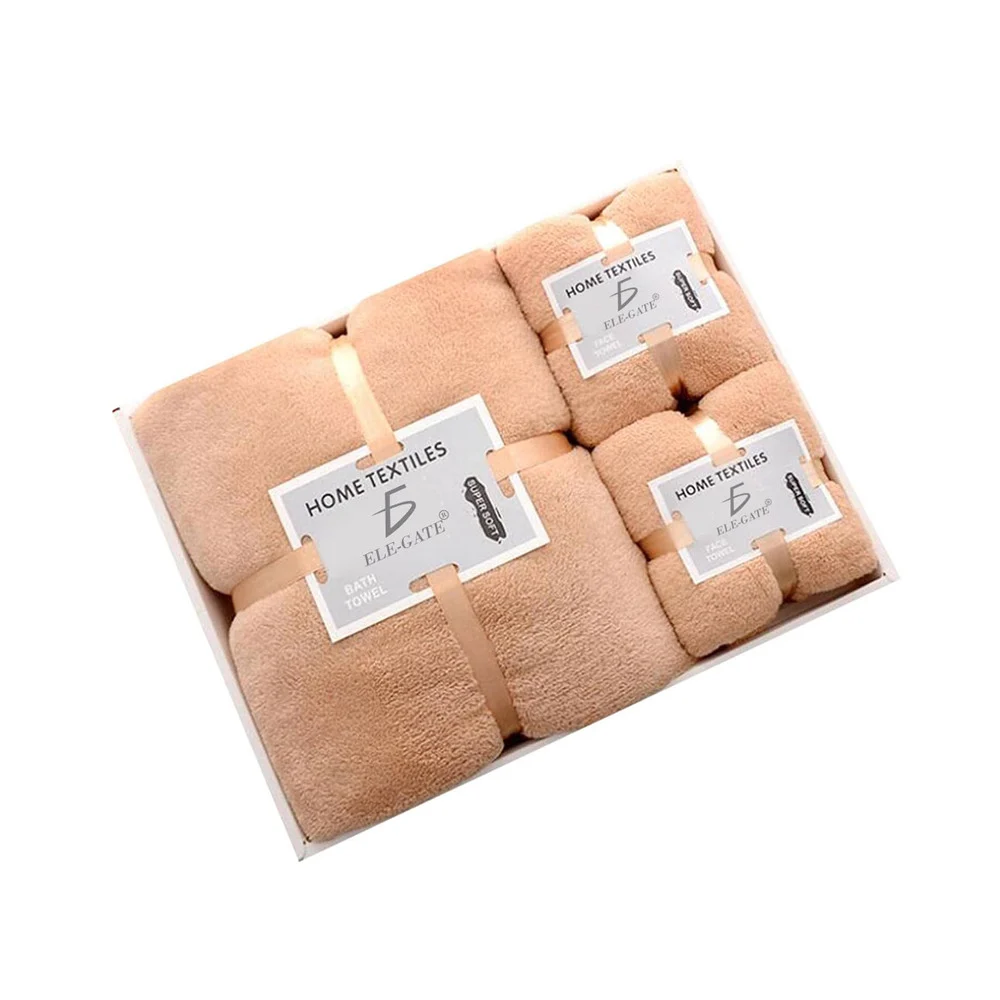 Kit de toalla corporal con 2 toallas pequeñas para el cabello, variedad de colores