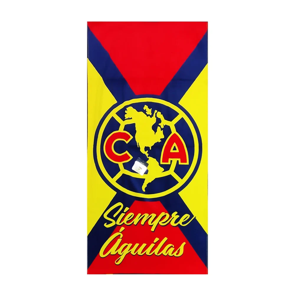 Toalla para baño rectangular multifuncional de algodón con estampado equipo futbol américa 74x147cm / cla aguilas