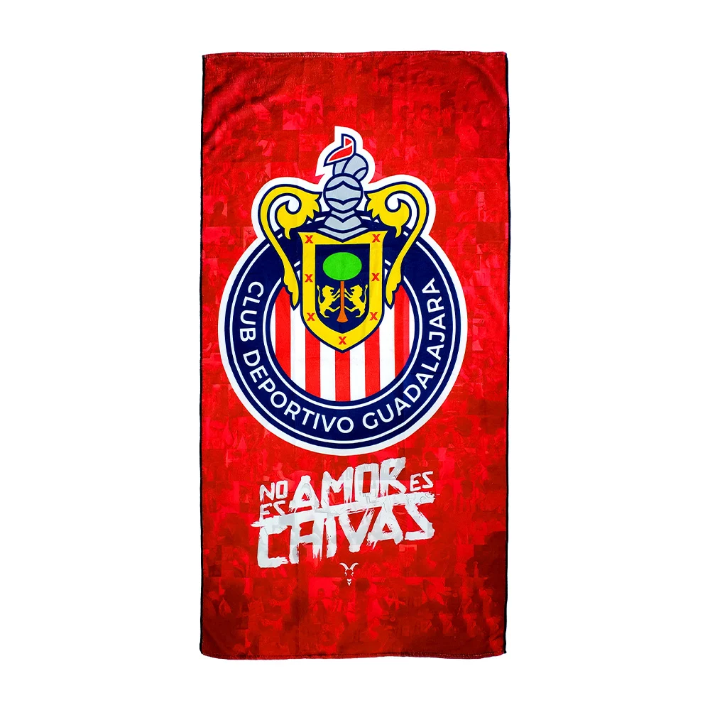 Toalla para baño rectangular multifuncional de algodón con estampado equipo futbol chivas 75x150cm, variedad de modelos