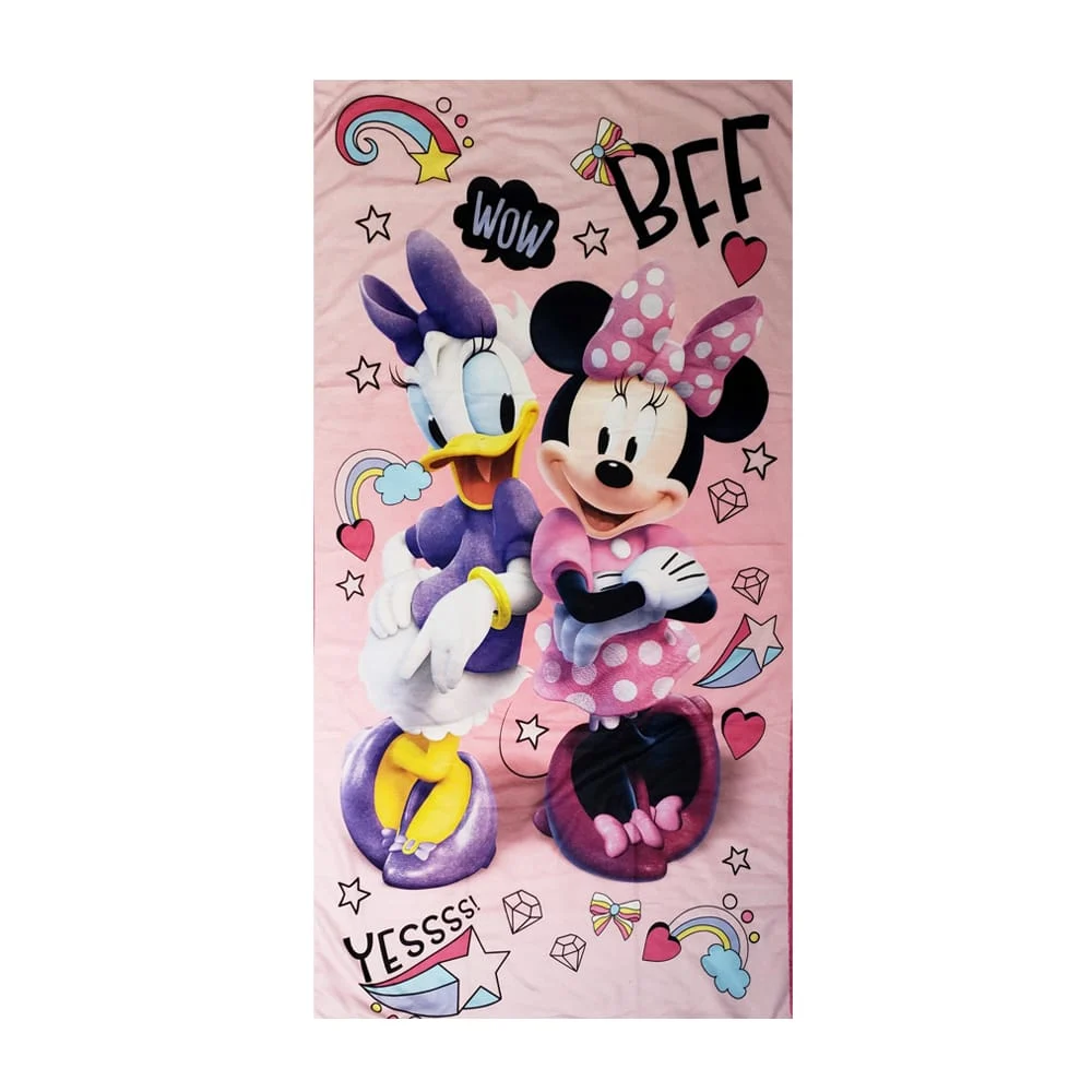 Toalla rectangular multifuncional de microfibra o algodón con estampado de minnie mouse 70x135cm o 74x147cm, variedad de modelos