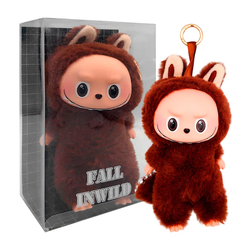 1pza Llavero de peluche afelpado tipo labubu con pedrería, variedad de colores / fall inwild / toy2512