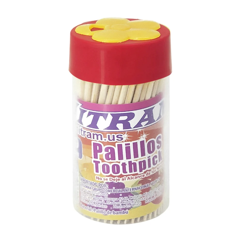 Bote transparente pequeño con palillos de bambú, variedad de usos / nitram