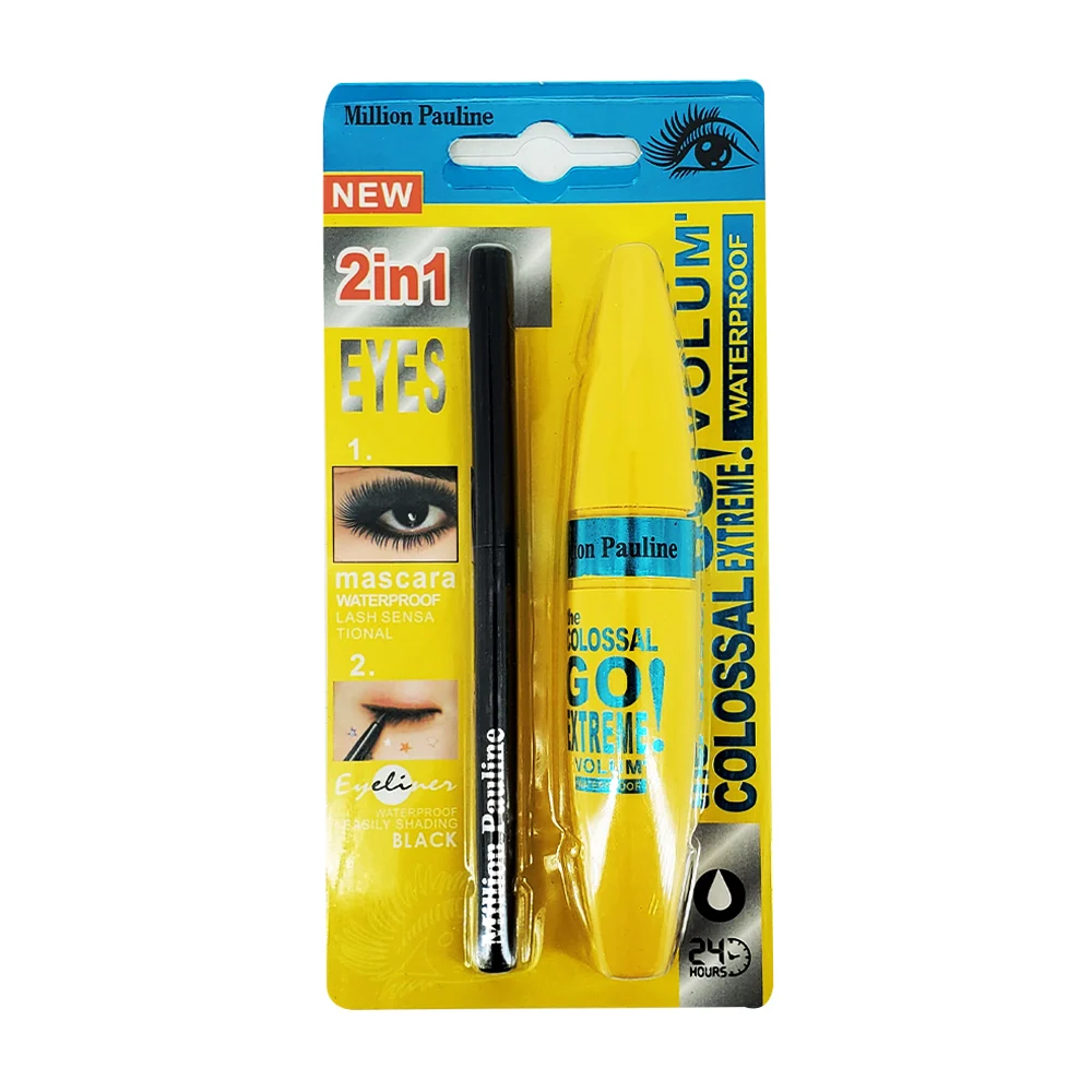 Kit 2 en 1 con rímel máscara para pestañas y delineador para ojos 24 hrs duración / re-8