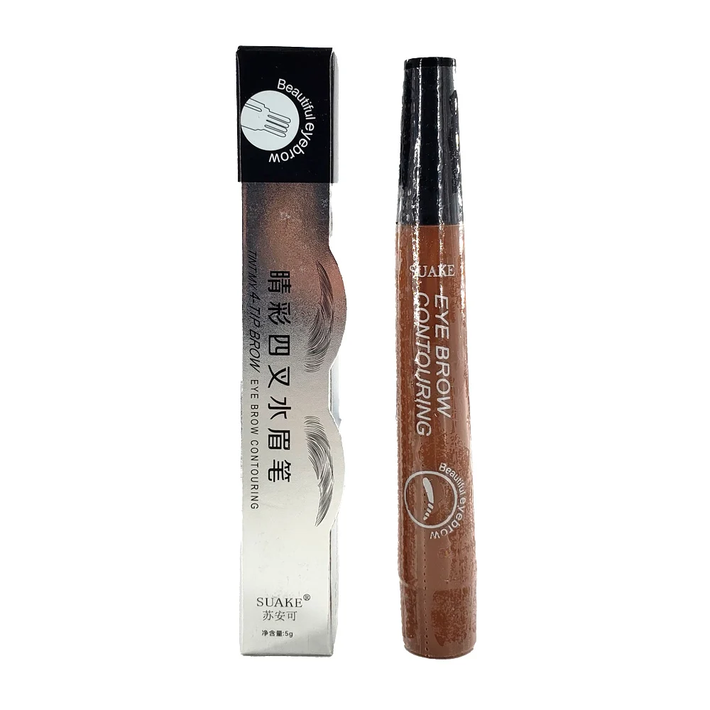 1pza Delineador para contorno de cejas con 4 puntas color café, variedad de tonos / suake