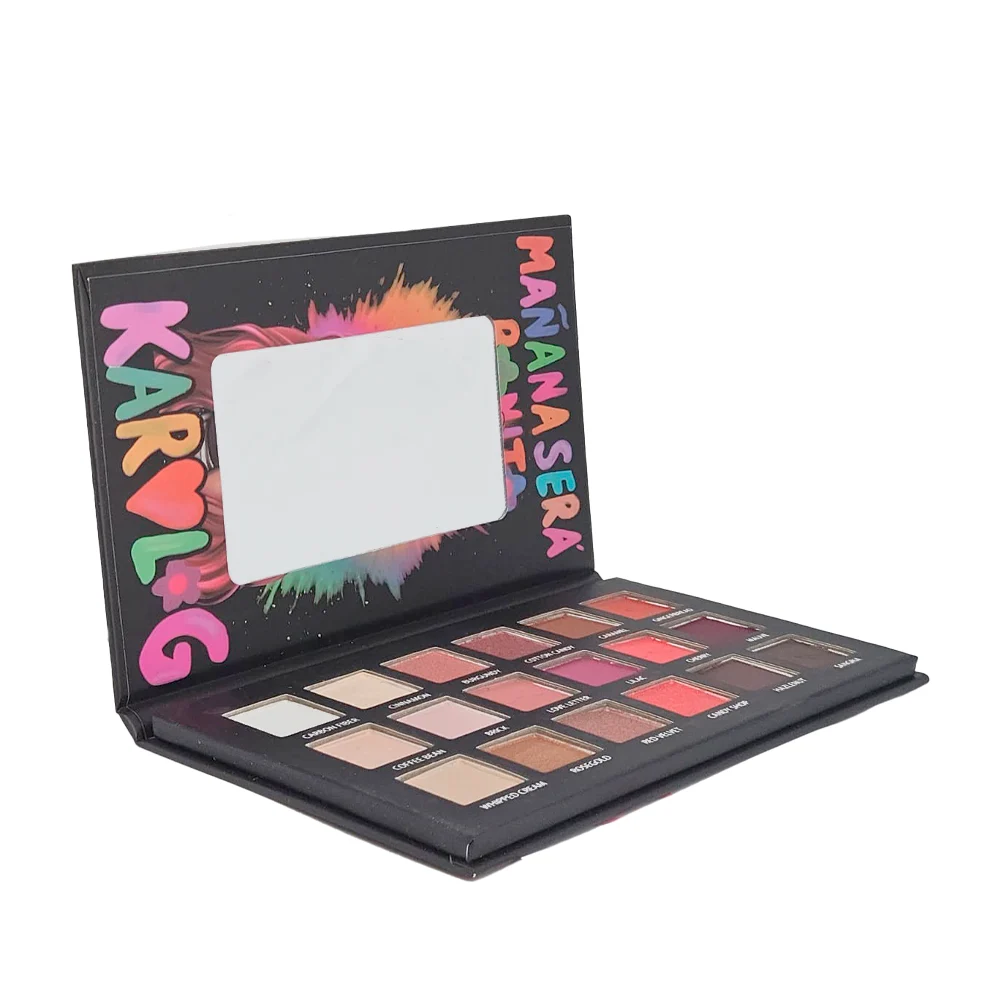 Paleta de sombras para ojos con 18 colores, espejo y estampado de karol g / ts-910