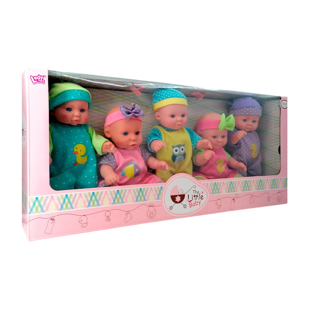 Paquete con 5 mini bebés nenuco con vestimenta y gorro, variedad de modelos / the little baby