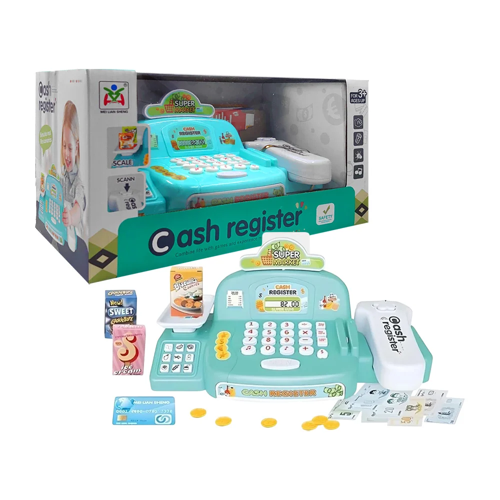 Caja registradora de juguete con luces, sonido y variedad de accesorios / cash register / ts69887