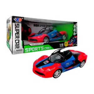 Carro tipo deportivo con estampado de carreras diseño abre puertas co…