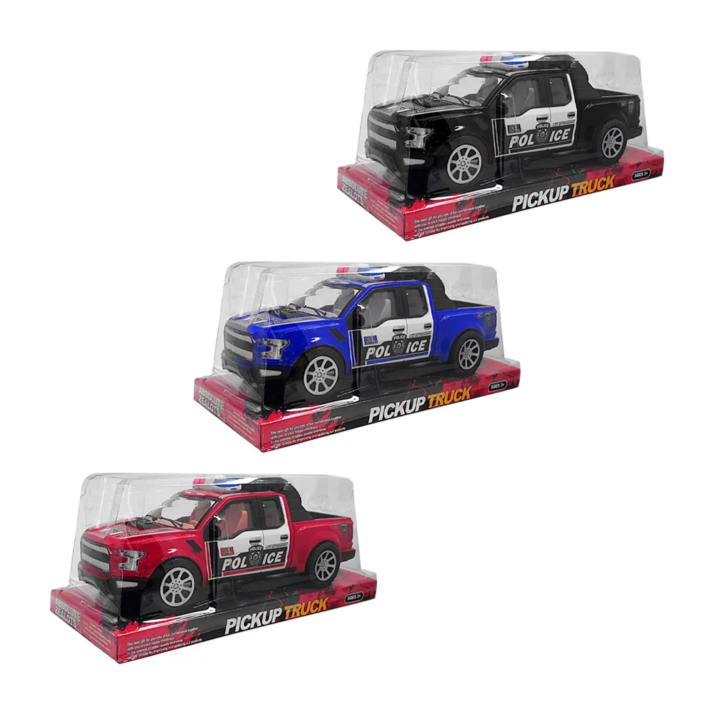 Carro / camioneta policía de juguete con función de fricción, variedad de colores / pickup truck