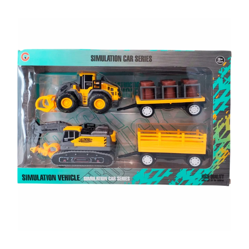Paquete con 2 camiones de carga para construcción con accesorios, variedad de modelos / simulation vehicle