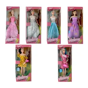 Muñeca moderns con vestido y accesorios, variedad de modelos y colore…