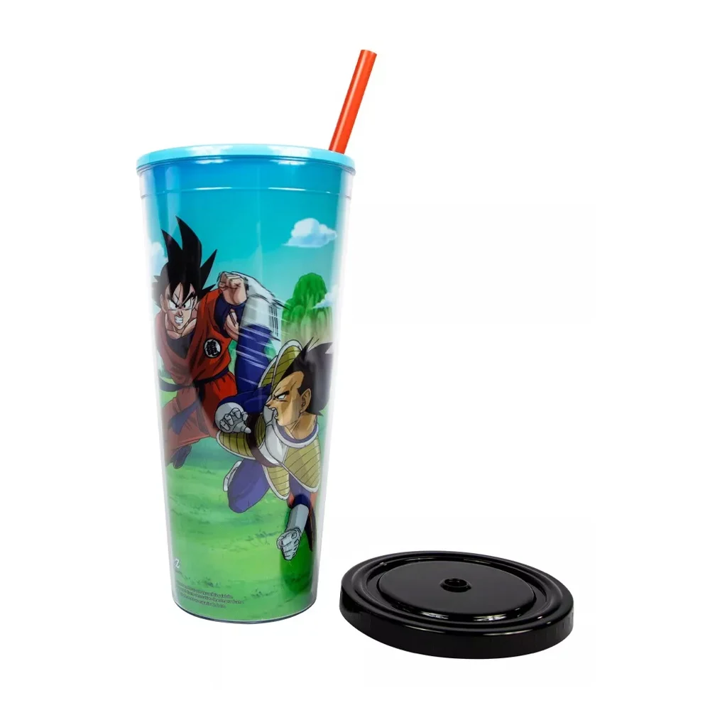 Vaso de acrílico / vaso de viaje con capacidad de 709ml, tapa y popote + diseño de dragon ball z /tt-dbz-02